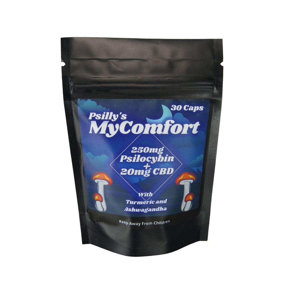 Psilly’s MyComfort Microdose Caps Mushrooms Mushroom Capsules Psilly’s MyComfort Microdose Caps Mushrooms Mushroom Capsules
