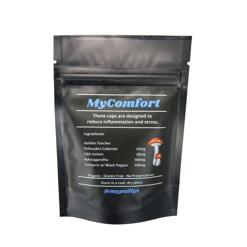 Psilly’s MyComfort Microdose Caps Mushrooms Mushroom Capsules Psilly’s MyComfort Microdose Caps Mushrooms Mushroom Capsules