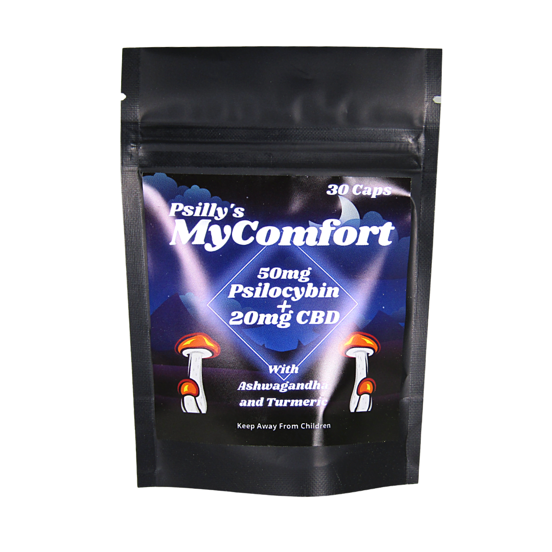 Psilly’s MyComfort Microdose Caps Mushrooms Mushroom Capsules Psilly’s MyComfort Microdose Caps Mushrooms Mushroom Capsules