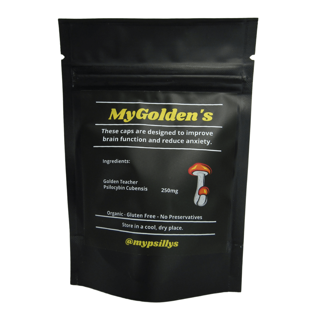Psilly’s MyGoldens Microdose Caps Mushrooms Mushroom Capsules Psilly’s MyGoldens Microdose Caps Mushrooms Mushroom Capsules