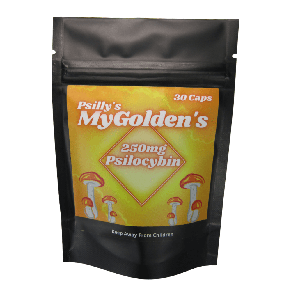 Psilly’s MyGoldens Microdose Caps Mushrooms Mushroom Capsules Psilly’s MyGoldens Microdose Caps Mushrooms Mushroom Capsules