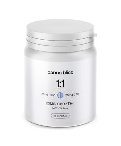 Canna Bliss 1:1 Capsules – 25mg THC/CBD (30 Pack) Capsules CBD