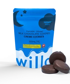 Willo Milk Chocolate Covered Cookies (500mg THC) Chocolate anxiety