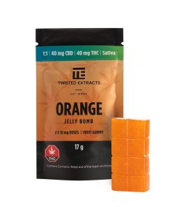 Twisted Extracts – 1:1 Sativa Jelly Bomb (40mg THC + 40mg CBD) Edibles anti-anxiety