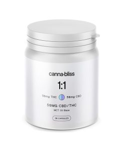 Canna Bliss 1:1 Capsules – 50mg THC/CBD (30 Pack) Canna Bliss CBD