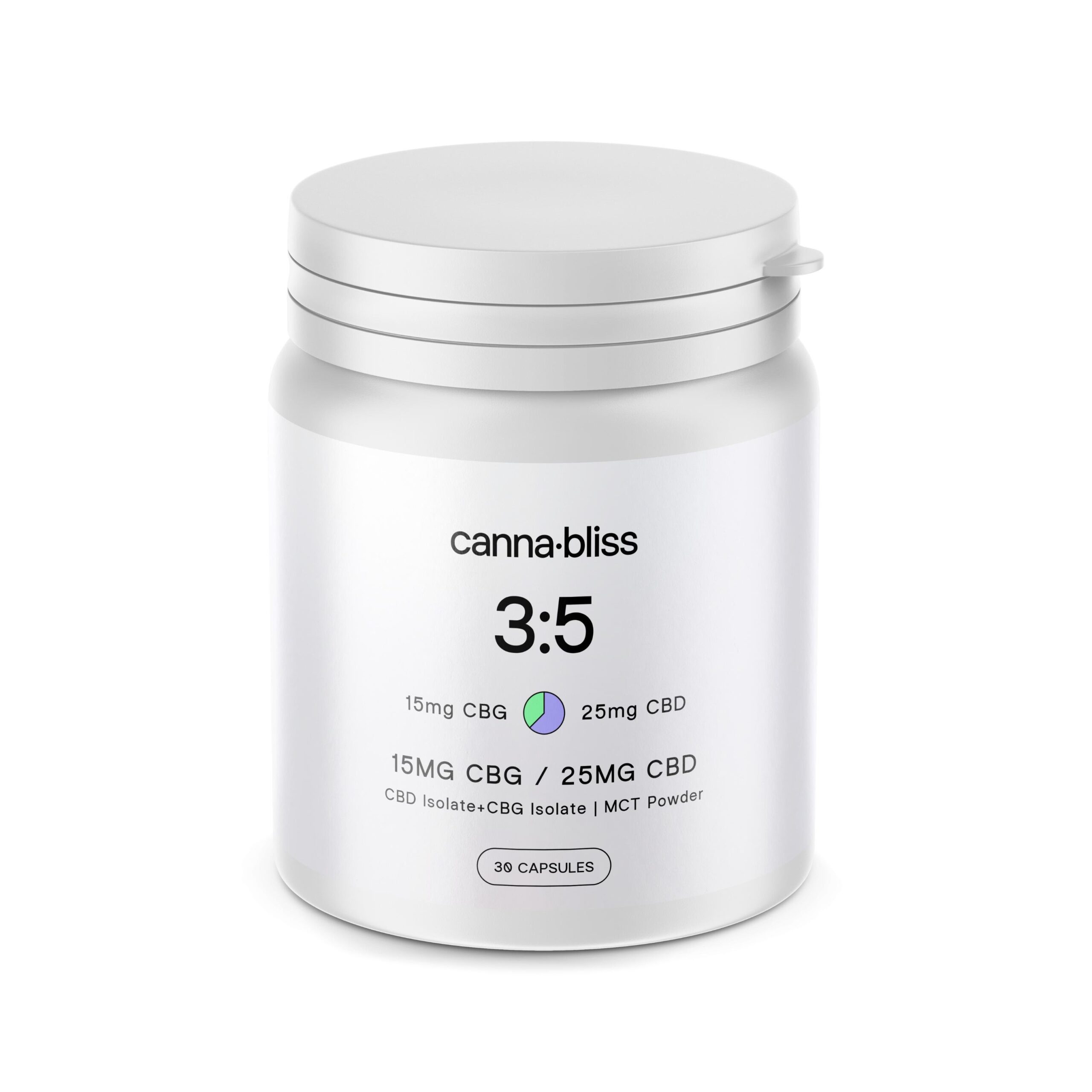 Canna Bliss 3:5 Capsules – 15mg CBG/25mg CBD Capsules CBD Canna Bliss 3:5 Capsules – 15mg CBG/25mg CBD Capsules CBD