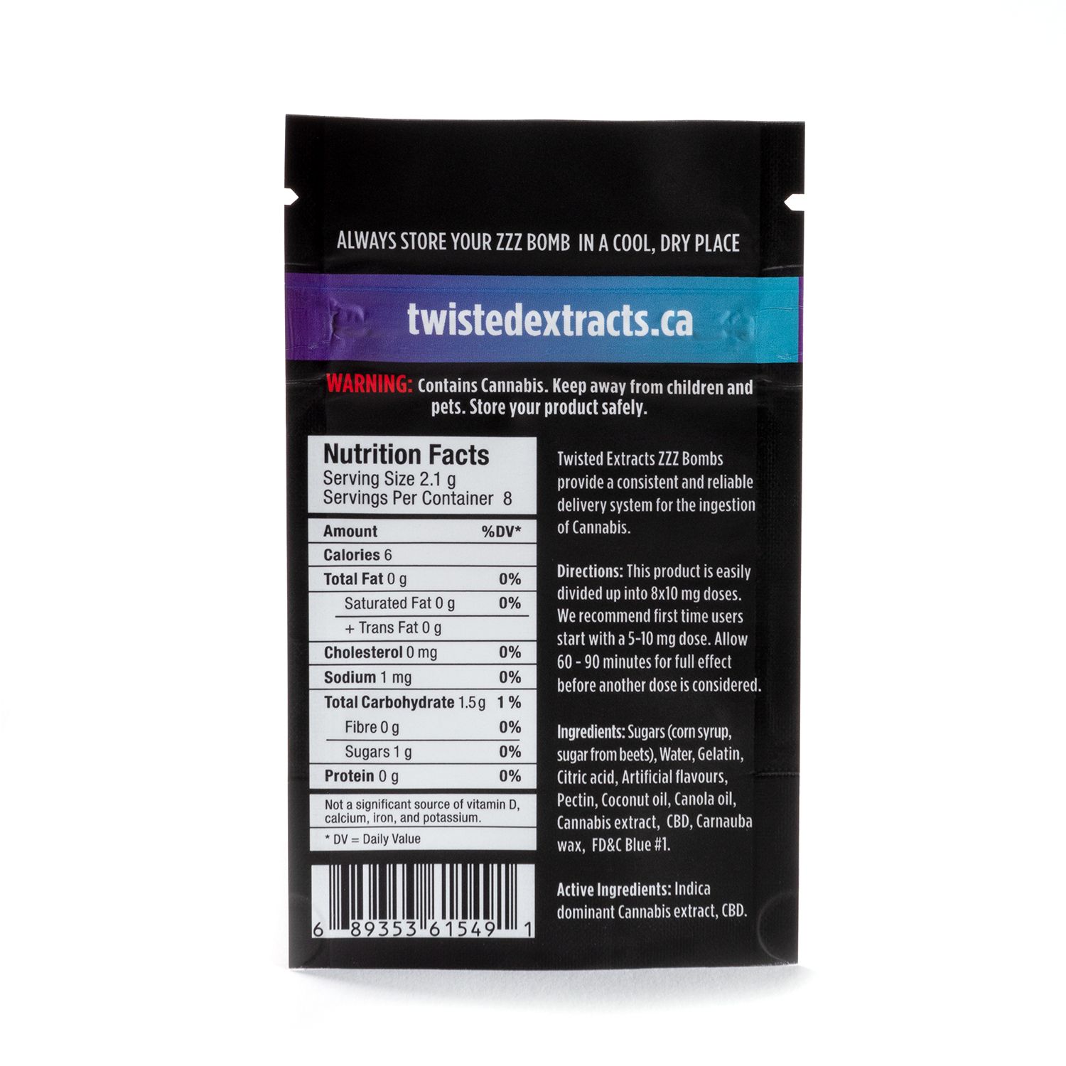 Twisted Extracts – 1:1 Indica Zzz Bomb (40mg THC + 40mg CBD) Candies anti-anxiety Twisted Extracts – 1:1 Indica Zzz Bomb (40mg THC + 40mg CBD) Candies anti-anxiety