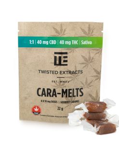 Twisted Extracts – 1:1 Sativa Cara-Melts (40mg THC + 40mg CBD) Edibles anti-anxiety