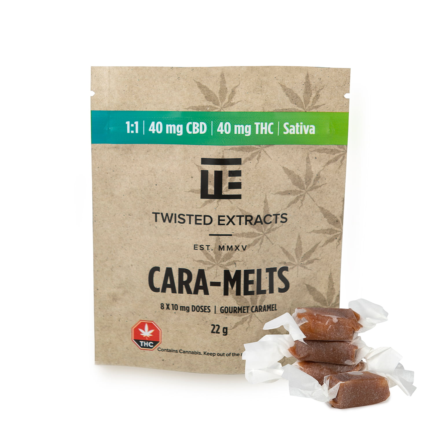 Twisted Extracts – 1:1 Sativa Cara-Melts (40mg THC + 40mg CBD) Edibles anti-anxiety Twisted Extracts – 1:1 Sativa Cara-Melts (40mg THC + 40mg CBD) Edibles anti-anxiety