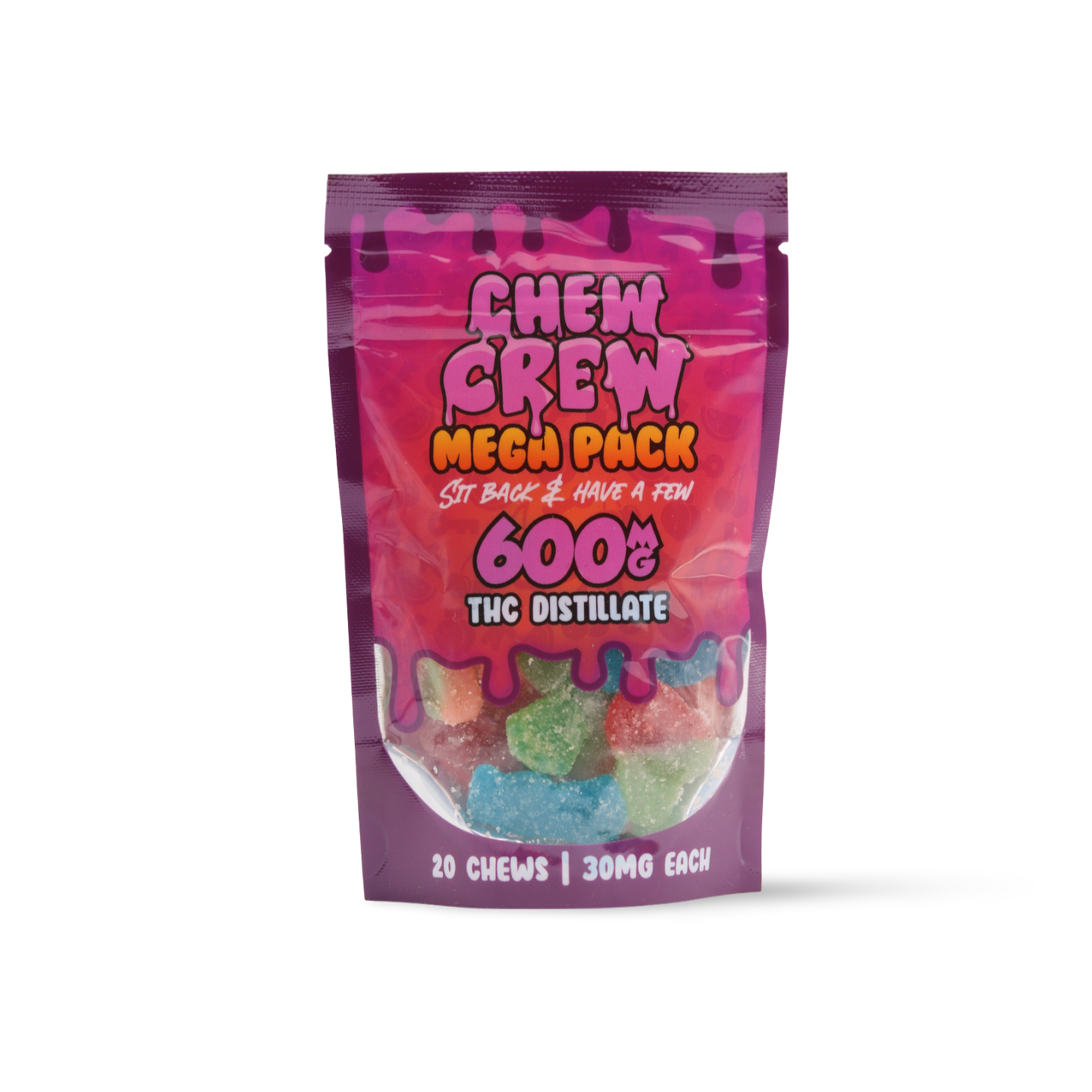 Chew Crew – 30mg Mega Pack Gummies (600mg THC) Candies Chew Crew – 30mg Mega Pack Gummies (600mg THC) Candies
