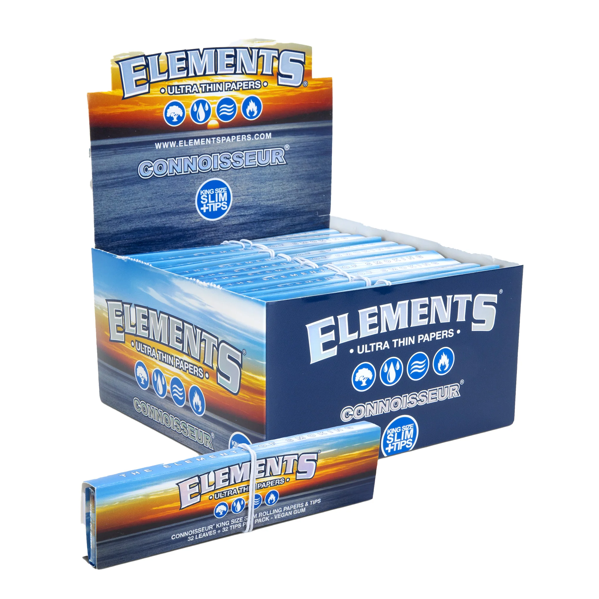 Elements Connoisseur Rolling Papers with Tips – King Size Slim Accessories Elements Connoisseur Rolling Papers with Tips – King Size Slim Accessories