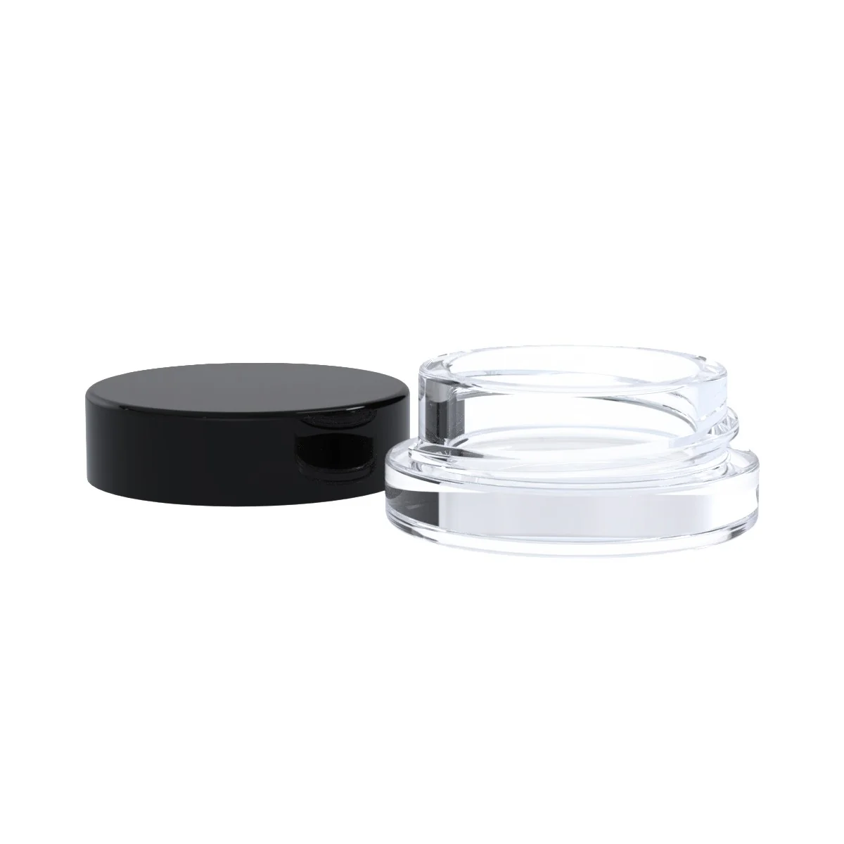 Thick Shoulderless Glass Concentrate Container with Black Cap Accessories Thick Shoulderless Glass Concentrate Container with Black Cap Accessories