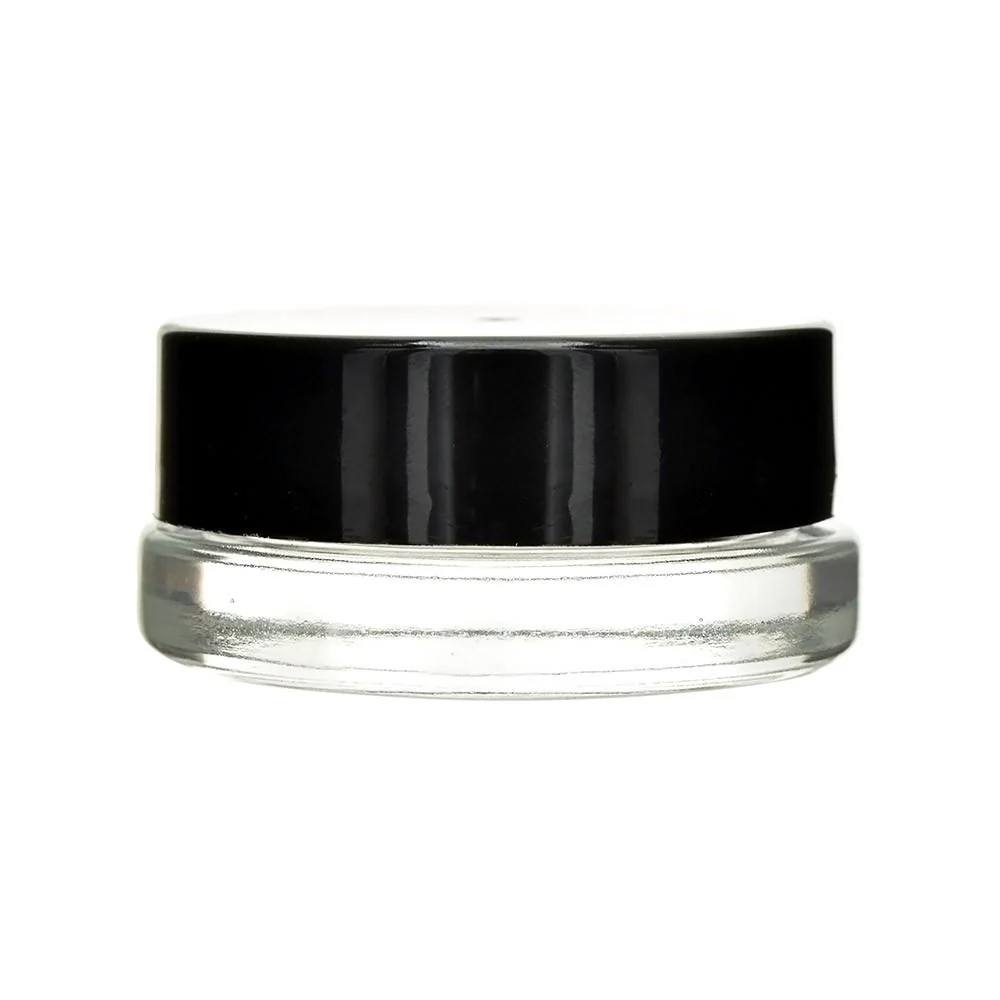 Thick Shoulderless Glass Concentrate Container with Black Cap Accessories Thick Shoulderless Glass Concentrate Container with Black Cap Accessories